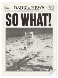 Selvklebende plakat Moon landing - so what!