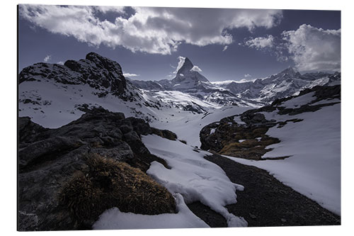 Quadro em alumínio Matterhorn nos Alpes suíços, perto de Zermatt