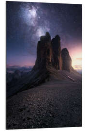 Aluminium print Three peaks in the Dolomites