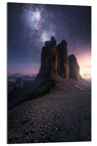 Tableau en plexi-alu Trois sommets dans les Dolomites