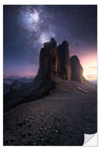 Naklejka na ścianę Three peaks in the Dolomites