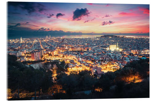 Acrylic print View over Barcelona