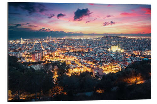 Tableau en aluminium Vue sur Barcelone