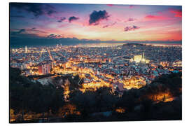 Aluminium print View over Barcelona