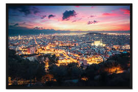 Gerahmter Kunstdruck Blick über Barcelona