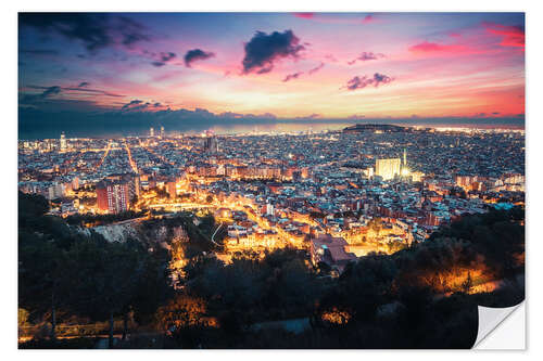 Naklejka na ścianę View over Barcelona