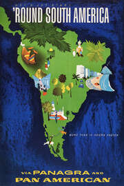 Magnettafel Round South America