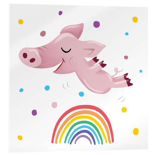 Acrylic print Rainbow Pig