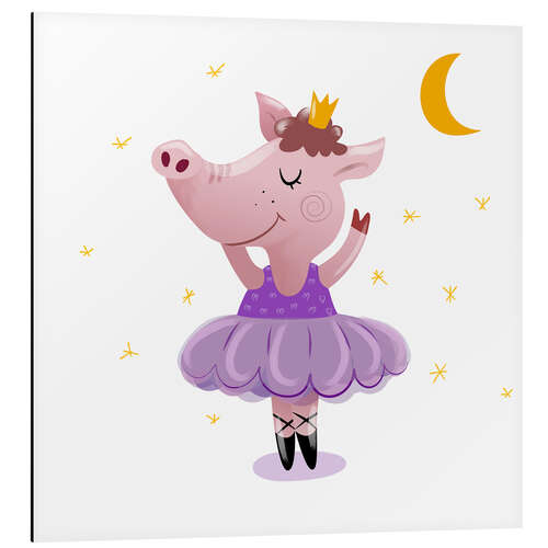 Tableau en aluminium Cochon danseur