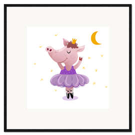 Ingelijste kunstdruk Ballet pig