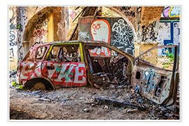 Poster  Graffiti car wreck - HADYPHOTO