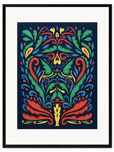 Plakat artystyczny premium w ramie Folk Art Mix