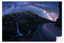 Muursticker Milky Way over panoramic road