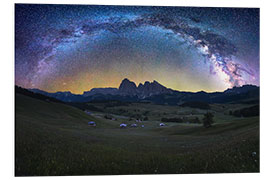 Foam board print Milky Way, night sky in the Dolomites