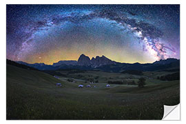 Naklejka na ścianę Milky Way, night sky in the Dolomites