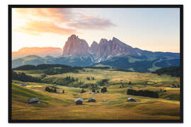 Gerahmter Kunstdruck Morgenrot in Südtirol