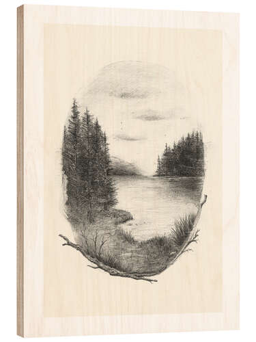 Wood print At the lake