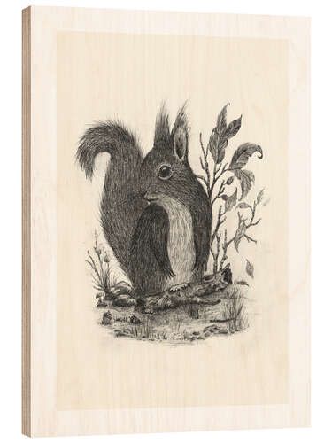 Wood print Squirrel