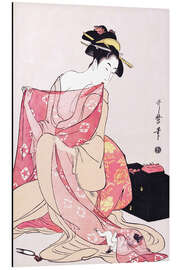 Magnettafel Frau und eine Katze