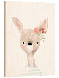 Wood print Miss Deer