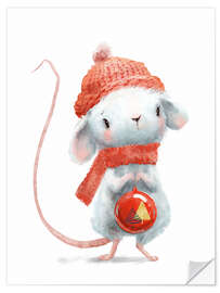 Wall sticker Christmas mouse - Eve Farb