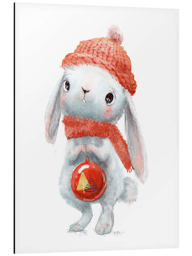 Aluminium print Christmas bunny