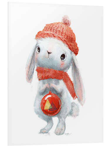 Foam board print Christmas bunny