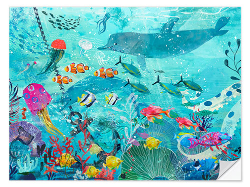 Selvklebende plakat Colorful underwater world