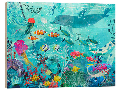 Wood print Colorful Underwater World