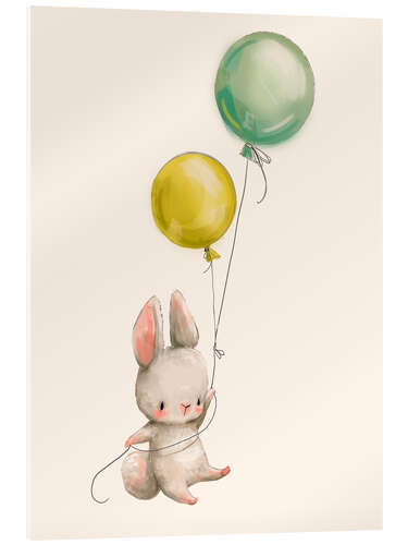 Akryylilasitaulu Bunny with balloons