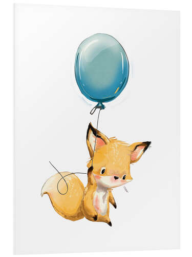 Foam board print Little Fox with a Balloon