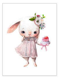 Wall print  Birthday bunny - Eve Farb