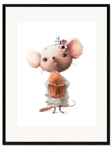 Innrammet kunsttrykk Mouse with almond