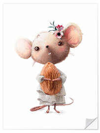 Wall sticker Mouse with Almond - Eve Farb