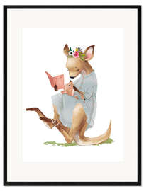 Ingelijste kunstdruk Mama kangaroe