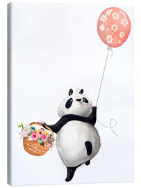 Canvastavla  Panda bear with balloon - Eve Farb