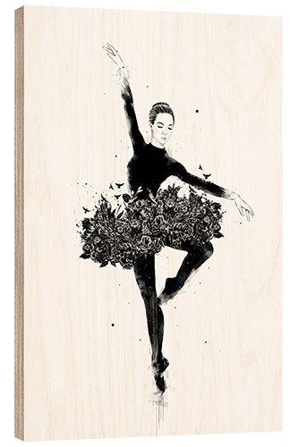 Tableau en bois Danse florale