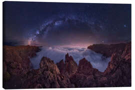 Canvas print Milky Way over the Sea of Clouds