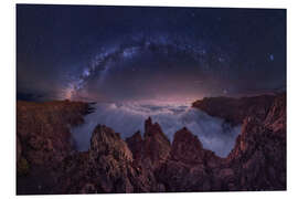 Foam board print Milky Way over the Sea of Clouds