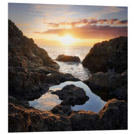 Foam board print Sunrise on the rocky coast