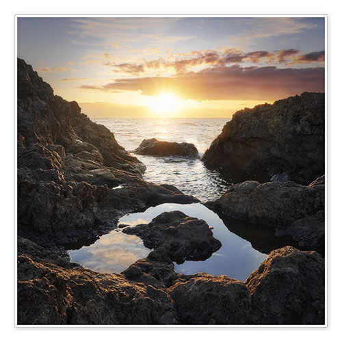 Poster Sonnenaufgang an der Felsenküste