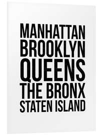 Foam board print The Five Boroughs