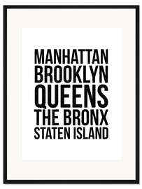 Gerahmter Kunstdruck Die fünf Bezirke