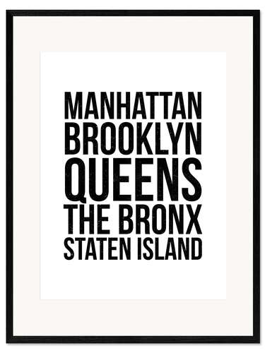 Kehystetty taidepainatus The Five Boroughs