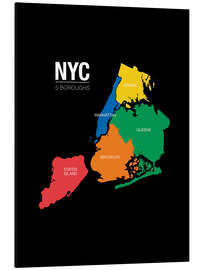 Magnettafel NYC 5 Bezirke – Karte