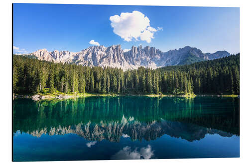 Aluminium print Blue sky at Karersee