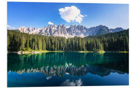 Foam board print Blue sky at Karersee