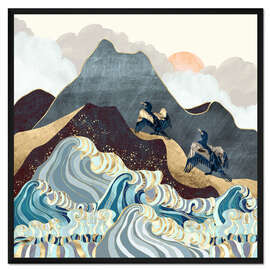 Gerahmter Kunstdruck Metallische Wellen