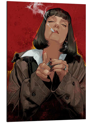 Aluminium print Mia Wallace With Cigarette