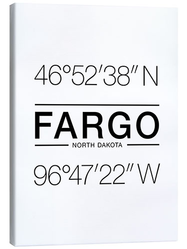 Canvas print Fargo - Geographic coordinates